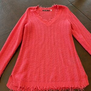 Nic + Zoe size XS coral crochet top